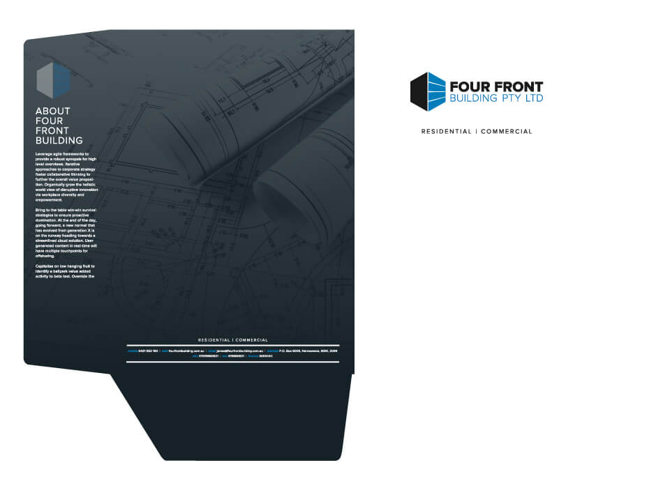 Four Front Building Business Folder Design