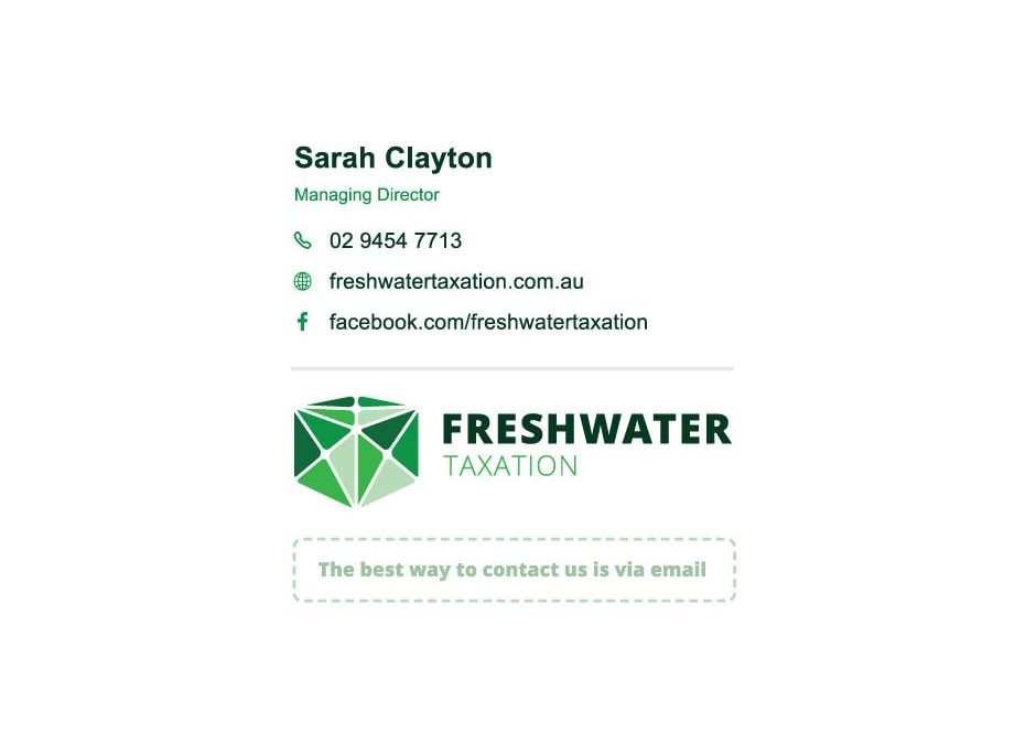 Freshwater Taxation Email Signature