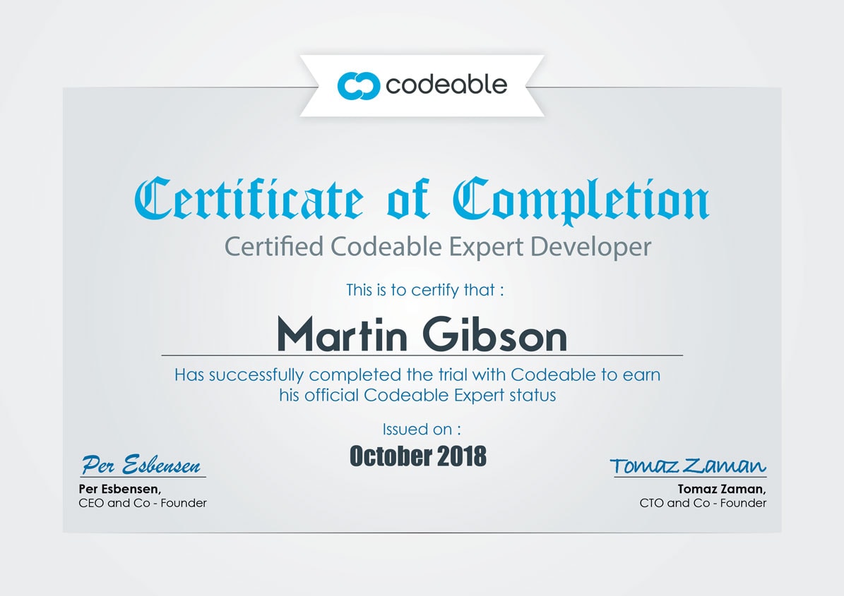 codeable certificate martin