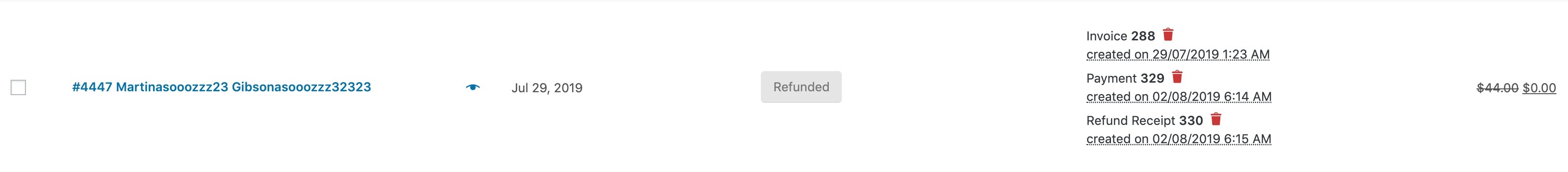 refund receipts